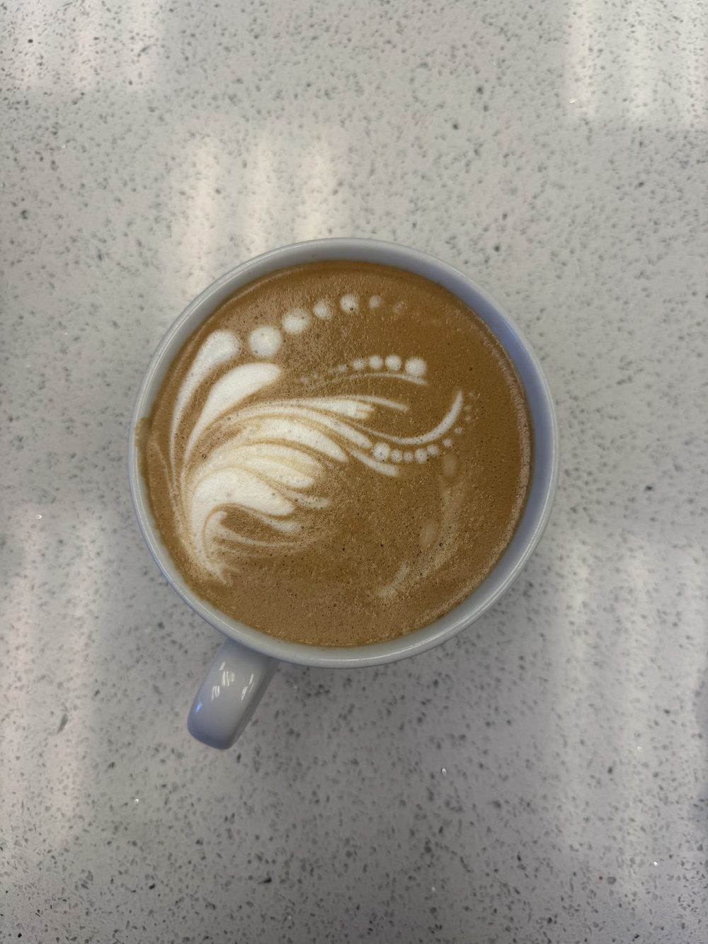 Latte with feathered latte art